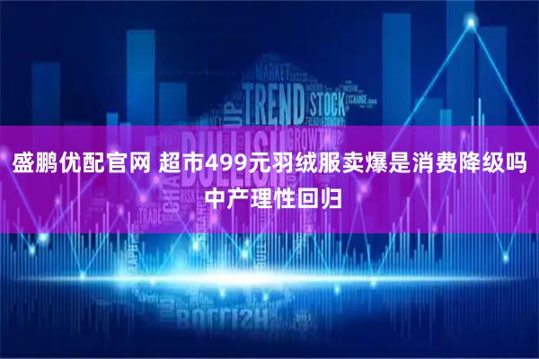 盛鹏优配官网 超市499元羽绒服卖爆是消费降级吗 中产理性回归