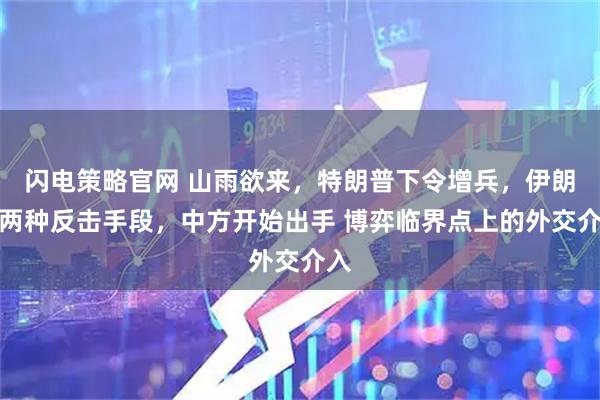 闪电策略官网 山雨欲来，特朗普下令增兵，伊朗有两种反击手段，中方开始出手 博弈临界点上的外交介入