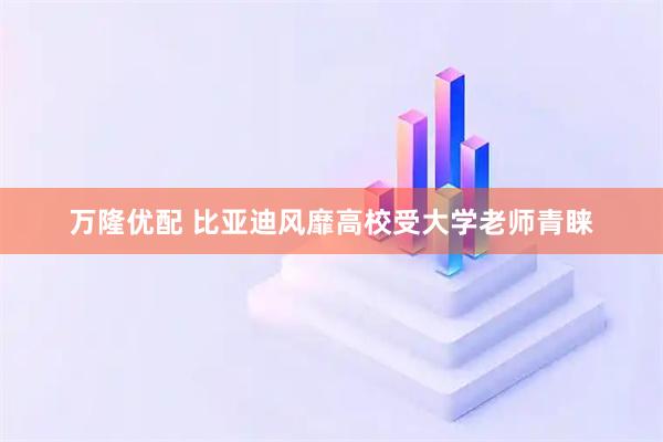 万隆优配 比亚迪风靡高校受大学老师青睐