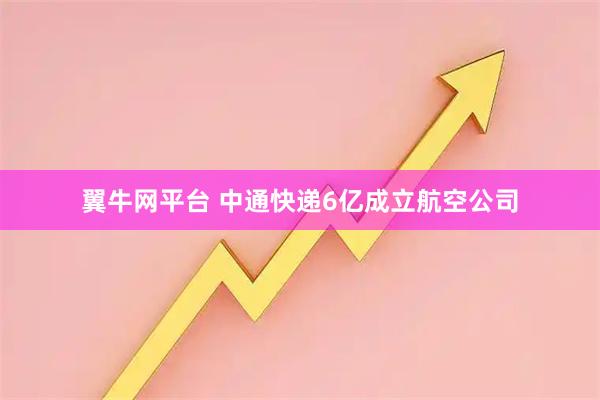 翼牛网平台 中通快递6亿成立航空公司