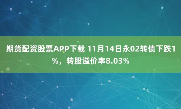 期货配资股票APP下载 11月14日永02转债下跌1%，转股溢价率8.03%